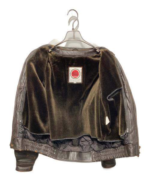 LUCKY STRIKE（ラッキーストライク）LUCKY STRIKE (ラッキーストライク) レザーブルゾン ブラウン サイズ:Mの古着・服飾アイテム