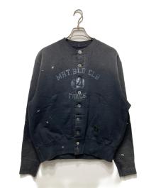 KHOKI（コッキ）の古着「Vintage-effect sweat cardigan/ヴィンテージエフェクト スウェットカーディガン」｜ブラック