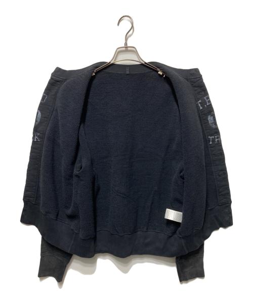 KHOKI（コッキ）KHOKI (コッキ) Vintage-effect sweat cardigan/ヴィンテージエフェクト スウェットカーディガン ブラック サイズ:3の古着・服飾アイテム