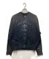 KHOKI（コッキ）の古着「Vintage-effect sweat cardigan/ヴィンテージエフェクト スウェットカーディガン」｜ブラック