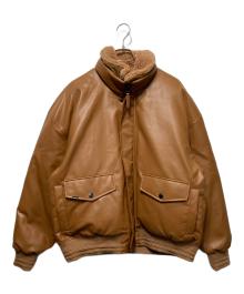 EVISEN SKATEBOARDS（エビセン スケートボード）の古着「23AW フェイクレザーダウンジャケット」｜ブラウン