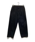 COOTIE PRODUCTIONSクーティープロダクツ）の古着「Cotton Gabardine 2 Tuck Easy Pants」｜ブラック