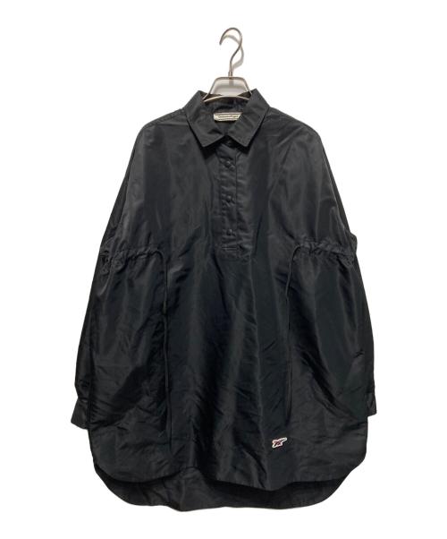 Onitsuka Tiger（オニツカタイガー）Onitsuka Tiger (オニツカタイガー) ナイロンドレスシャツ ブラック サイズ:Mの古着・服飾アイテム