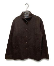 Aquascutum（アクアスキュータム）の古着「ウールスタンドカラージャケット」｜ブラウン