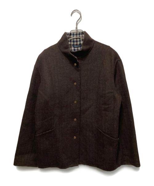 Aquascutum（アクアスキュータム）Aquascutum (アクアスキュータム) ウールスタンドカラージャケット ブラウン サイズ:10の古着・服飾アイテム
