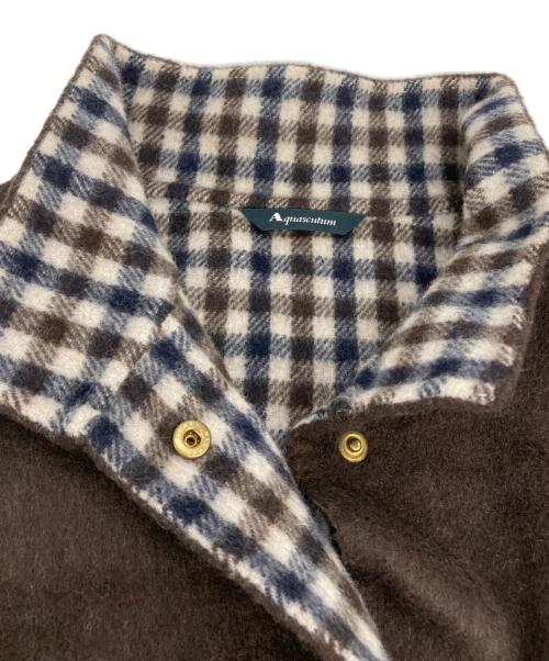 Aquascutum（アクアスキュータム）Aquascutum (アクアスキュータム) ウールスタンドカラージャケット ブラウン サイズ:10の古着・服飾アイテム