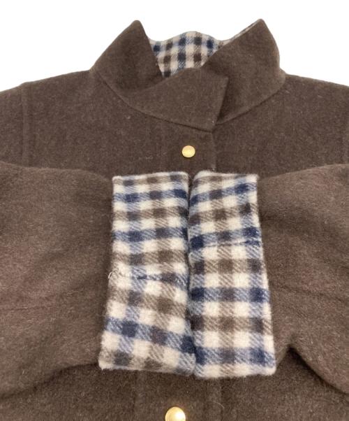 Aquascutum（アクアスキュータム）Aquascutum (アクアスキュータム) ウールスタンドカラージャケット ブラウン サイズ:10の古着・服飾アイテム