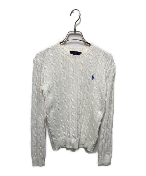 POLO RALPH LAUREN（ポロ・ラルフローレン）POLO RALPH LAUREN (ポロ・ラルフローレン) ケーブルニット ホワイト サイズ:Sの古着・服飾アイテム