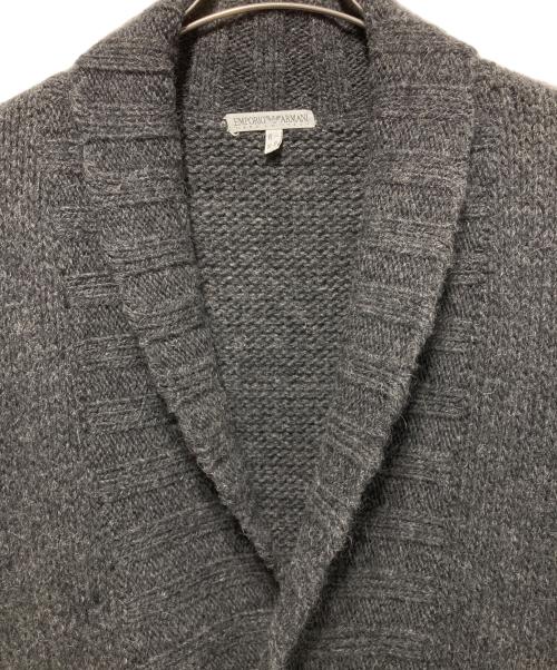 EMPORIO ARMANI（エンポリオ アルマーニ）EMPORIO ARMANI (エンポリオ アルマーニ) ショールカラーニットジャケット グレー サイズ:50の古着・服飾アイテム