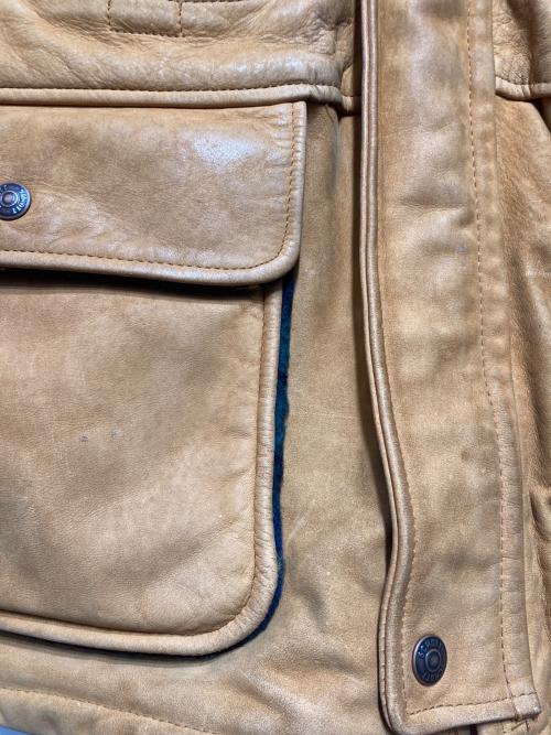 Schott（ショット）Schott (ショット) ヌバックレザー裏地ブランケットカーコート ブラウン サイズ:42の古着・服飾アイテム