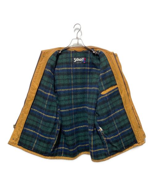Schott（ショット）Schott (ショット) ヌバックレザー裏地ブランケットカーコート ブラウン サイズ:42の古着・服飾アイテム