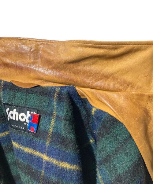 Schott（ショット）Schott (ショット) ヌバックレザー裏地ブランケットカーコート ブラウン サイズ:42の古着・服飾アイテム