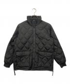 TAIONタイオン）の古着「ミリタリー リブハイネックWジップ ダウンジャケット」｜ブラック