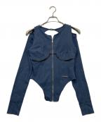 PRANK PROJECTプランクプロジェクト）の古着「Corset Line Rib Top/コルセットラインリブトップ」｜ブルー