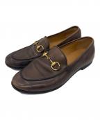 GUCCIグッチ）の古着「ヨルダーンホースビットローファー」｜ブラウン