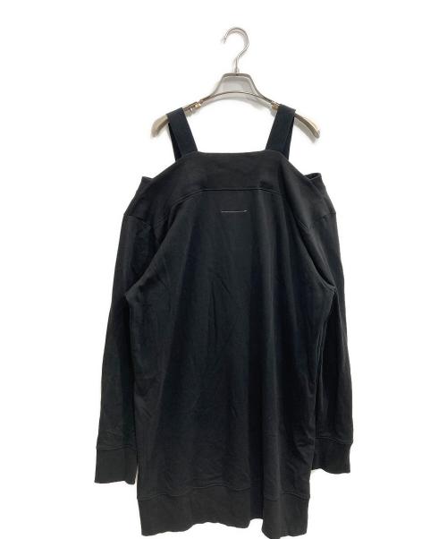 MM6 Maison Margiela（エムエムシックスメゾンマルジェラ）MM6 Maison Margiela (エムエムシックスメゾンマルジェラ) オフショルダースウェットワンピース ブラック サイズ:Sの古着・服飾アイテム