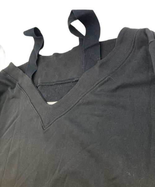 MM6 Maison Margiela（エムエムシックスメゾンマルジェラ）MM6 Maison Margiela (エムエムシックスメゾンマルジェラ) オフショルダースウェットワンピース ブラック サイズ:Sの古着・服飾アイテム