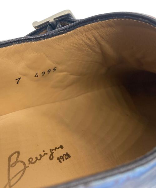 FRANCESCO BENIGNO（フランチェスコ・ベニーニョ）FRANCESCO BENIGNO (フランチェスコ・ベニーニョ) モンクストラップシューズ ブルー サイズ:7の古着・服飾アイテム