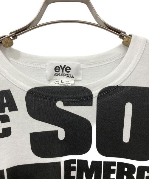 eYe COMME des GARCONS JUNYAWATANABE MAN（アイ コム デ ギャルソン ジュンヤ ワタナベ マン）eYe COMME des GARCONS JUNYAWATANABE MAN (アイ コム デ ギャルソン ジュンヤ ワタナベ マン) プリントTシャツ ホワイト サイズ:Lの古着・服飾アイテム