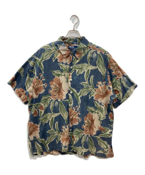 POLO RALPH LAUREN（ポロ・ラルフローレン）POLO RALPH LAUREN (ポロ・ラルフローレン)  VINTAGE CAMP シャツ / アロハシャツ  ブルー×グリーン サイズ:XLの古着・服飾アイテム