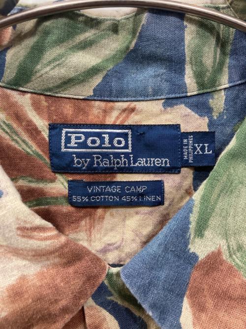 POLO RALPH LAUREN（ポロ・ラルフローレン）POLO RALPH LAUREN (ポロ・ラルフローレン)  VINTAGE CAMP シャツ / アロハシャツ  ブルー×グリーン サイズ:XLの古着・服飾アイテム