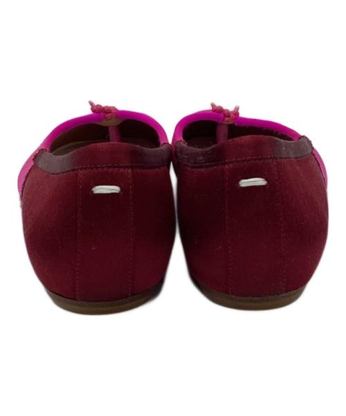 Maison Margiela（メゾンマルジェラ）Maison Margiela (メゾンマルジェラ) サテン足袋バレエシューズ ピンク×ボルドー サイズ:35の古着・服飾アイテム