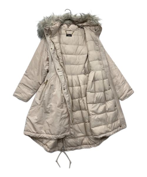 ELISABETTA FRANCHI（エリザベッタフランキ）ELISABETTA FRANCHI (エリザベッタフランキ) フェイクファー付きパデッドコート ベージュ サイズ:-の古着・服飾アイテム