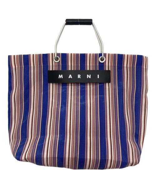 MARNI（マルニ）MARNI (マルニ) ストライプトートバッグ ブルーの古着・服飾アイテム