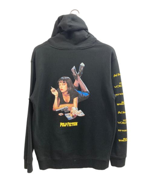 HUF（ハフ）HUF (ハフ) PULP FICTION (パルプフィクション) プリントプルオーバーパーカー ブラック サイズ:Sの古着・服飾アイテム