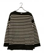 blurhms ROOTSTOCKブラームスルーツストック）の古着「ボーダー バスク シャツ」｜ブラック×ホワイト