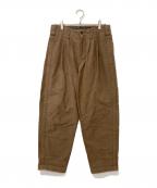 YOHJI YAMAMOTOヨウジヤマモト）の古着「モールスキンコットンタックパンツ」｜ブラウン