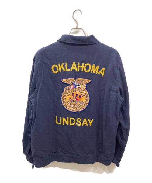 HOUSTON（ヒューストン）HOUSTON (ヒューストン) COTTON LINEN FFA JACKET/コットンリネンFFAジャケット ネイビー サイズ:LARGEの古着・服飾アイテム