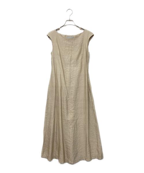 MaxMara（マックスマーラ）MaxMara (マックスマーラ) ノースリーブロングワンピース ベージュ サイズ:36の古着・服飾アイテム