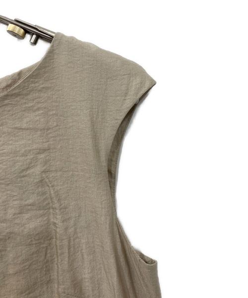 MaxMara（マックスマーラ）MaxMara (マックスマーラ) ノースリーブロングワンピース ベージュ サイズ:36の古着・服飾アイテム