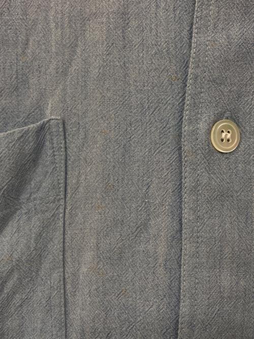 ISSEY MIYAKE（イッセイミヤケ）ISSEY MIYAKE (イッセイミヤケ) レーヨン混バンドカラーシャツ ブルー サイズ:Ｍの古着・服飾アイテム