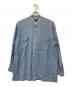 ISSEY MIYAKE（イッセイミヤケ）の古着「レーヨン混バンドカラーシャツ」｜ブルー