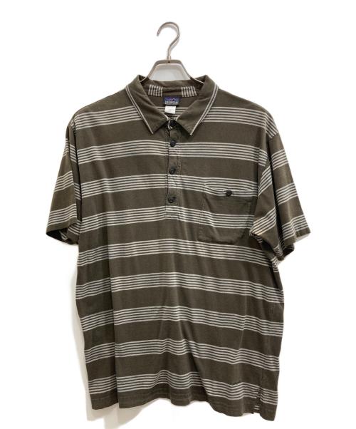 Patagonia（パタゴニア）Patagonia (パタゴニア) ボーダーポロシャツ ブラウン サイズ:XLの古着・服飾アイテム