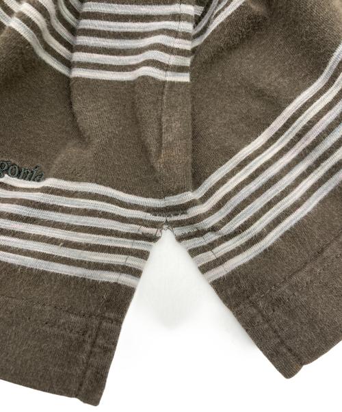 Patagonia（パタゴニア）Patagonia (パタゴニア) ボーダーポロシャツ ブラウン サイズ:XLの古着・服飾アイテム