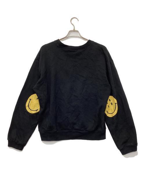 KAPITAL（キャピタル）KAPITAL (キャピタル) SMILIE PATCH ECO FLEECE CREWNECK / スマイルパッチエコフリースクルーネックスウェット ブラック サイズ:3の古着・服飾アイテム