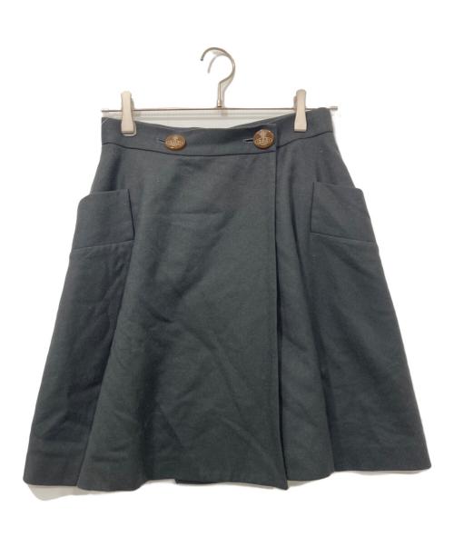 Vivienne Westwood RED LABEL（ヴィヴィアンウエストウッドレッドレーベル）Vivienne Westwood RED LABEL (ヴィヴィアンウエストウッドレッドレーベル) ラップフレアスカート チャコールグレー サイズ:3の古着・服飾アイテム
