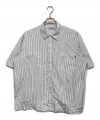 SEDAN ALL-PURPOSEセダンオールパーパス）の古着「Striped Cotton Polyester S S Work Shirt」｜ブルー×ホワイト