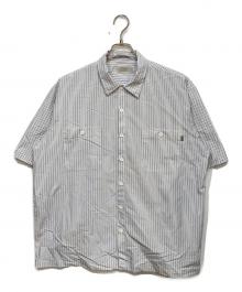 SEDAN ALL-PURPOSE（セダンオールパーパス）の古着「Striped Cotton Polyester S S Work Shirt」｜ブルー×ホワイト