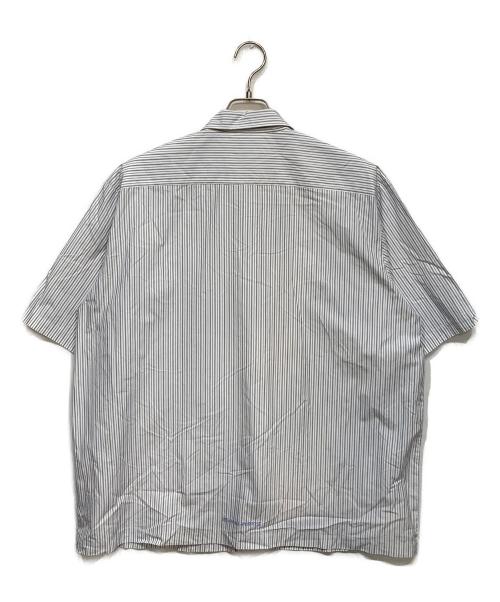 SEDAN ALL-PURPOSE（セダンオールパーパス）SEDAN ALL-PURPOSE (セダンオールパーパス) Striped Cotton Polyester S S Work Shirt ブルー×ホワイト サイズ:XLの古着・服飾アイテム
