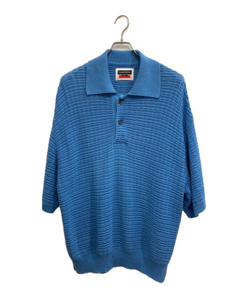 MAISON SPECIAL（メゾンスペシャル）MAISON SPECIAL (メゾンスペシャル) ニットポロシャツ ブルー サイズ:1の古着・服飾アイテム