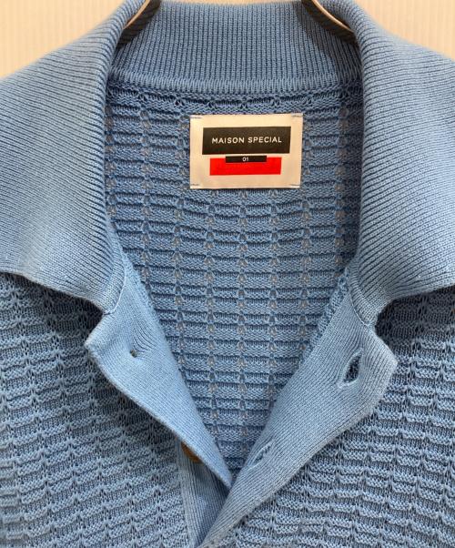 MAISON SPECIAL（メゾンスペシャル）MAISON SPECIAL (メゾンスペシャル) ニットポロシャツ ブルー サイズ:1の古着・服飾アイテム