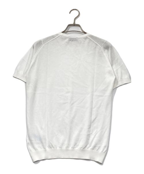 JOHN SMEDLEY（ジョンスメドレー）JOHN SMEDLEY (ジョンスメドレー) シーアイランドコットン クルーネック半袖ニット ホワイト サイズ:Sの古着・服飾アイテム