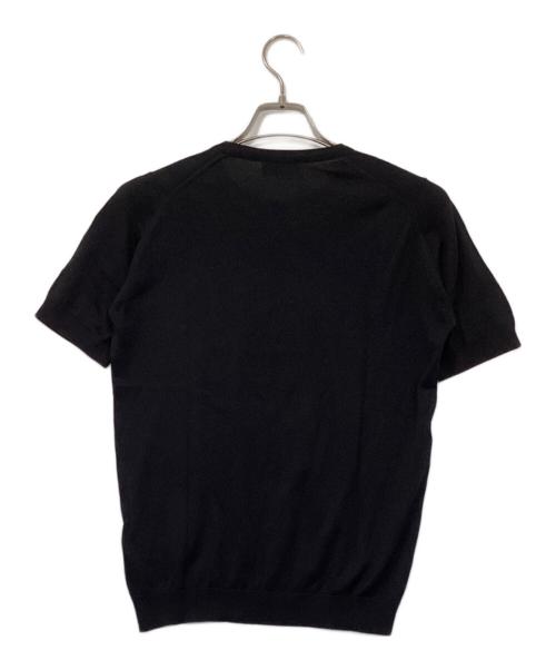JOHN SMEDLEY（ジョンスメドレー）JOHN SMEDLEY (ジョンスメドレー) シーアイランドコットン クルーネック半袖ニット ブラック サイズ:Ｓの古着・服飾アイテム