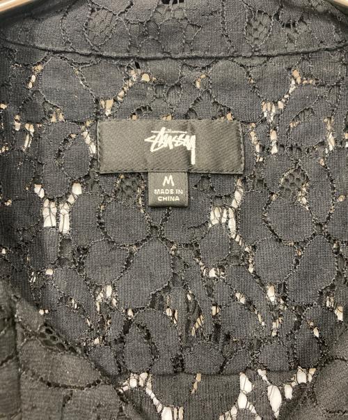 stussy（ステューシー）stussy (ステューシー) Floral Pattern Lace Shirt / カットワークシャツ ブラック サイズ:Mの古着・服飾アイテム