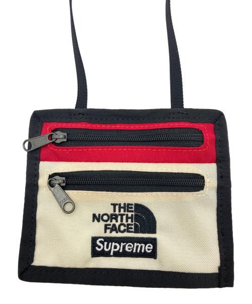 THE NORTH FACE（ザ ノース フェイス）THE NORTH FACE (ザ ノース フェイス) SUPREME (シュプリーム) Expedition Travel Wallet アイボリー×レッドの古着・服飾アイテム