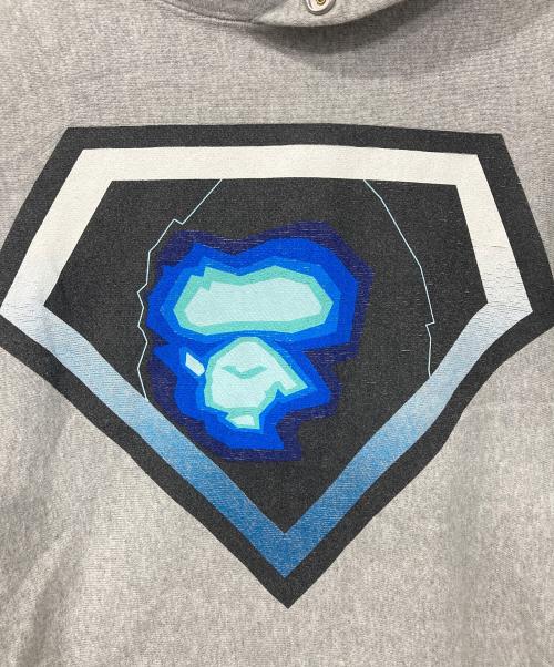 A BATHING APE（アベイシングエイプ）A BATHING APE (ア ベイシング エイプ) 90's プリントパーカー グレー サイズ:Mの古着・服飾アイテム